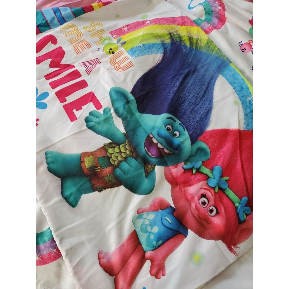 Dreamworks Trolls Twin Sheet Set - Fitted/Flat/Pillowcase/Bedroom/Kids/Pink‎